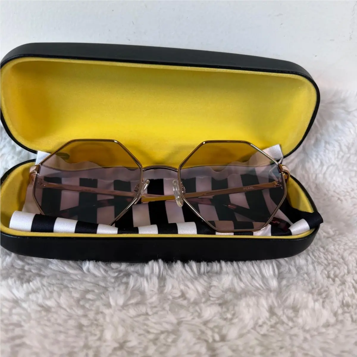 Vonzipper Pearl Octagon Sunglasses Rose Gold Pink Lens Geometric Retro Shades by VonZipper