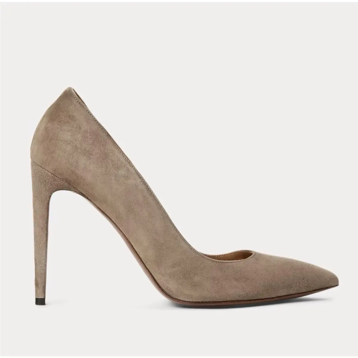Ralph Lauren Celia Goat Suede Pumps 7 Beige Purple Label Womens 37.5 Shoes