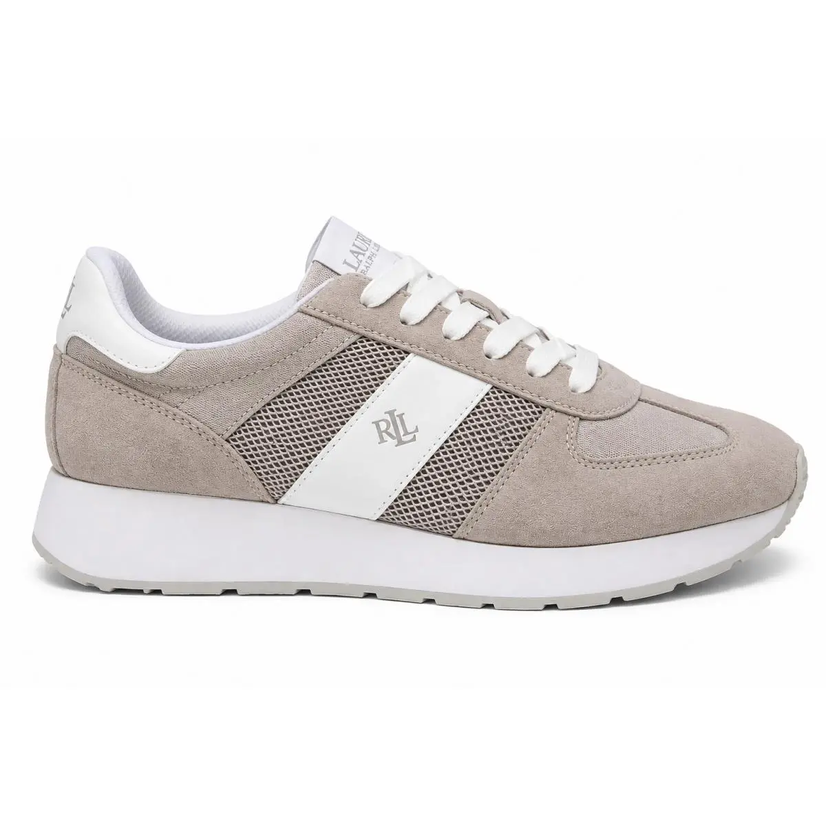 Lauren  Sneakers Women`s 9B Gray White Jay-sk Lace Up Athletic Shoes by Ralph Lauren