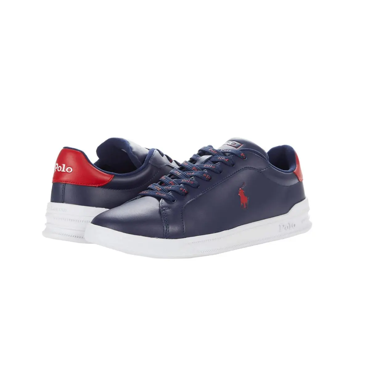 Polo Ralph Lauren Heritage Court II Leather Sneaker Polo Navy Blue US 8.5 D