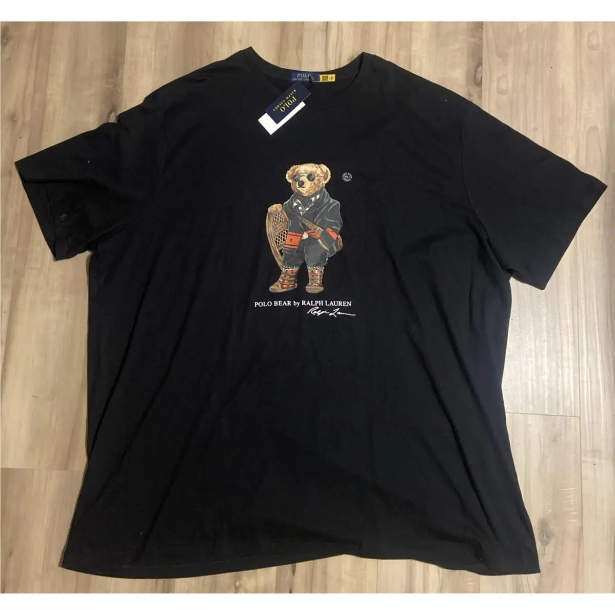 Polo Ralph Lauren Mens 5XLT Big Snow Shoe Bear T-shirt Black