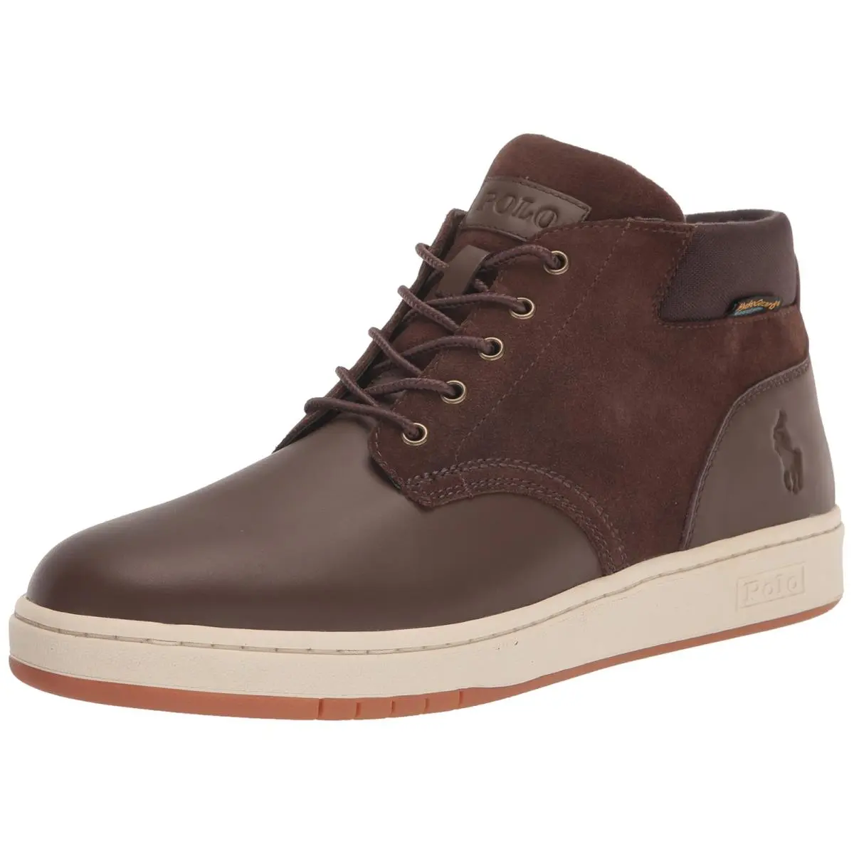 Polo Ralph Lauren Waterproof Brown Leather Mens 7.5 Sneaker Boots 1/2 Off