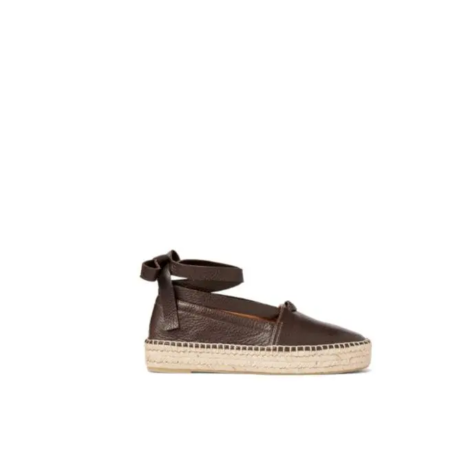 Ralph Lauren Purple Label Perrie Deerskin Espadrille Brown 39 B or US 9