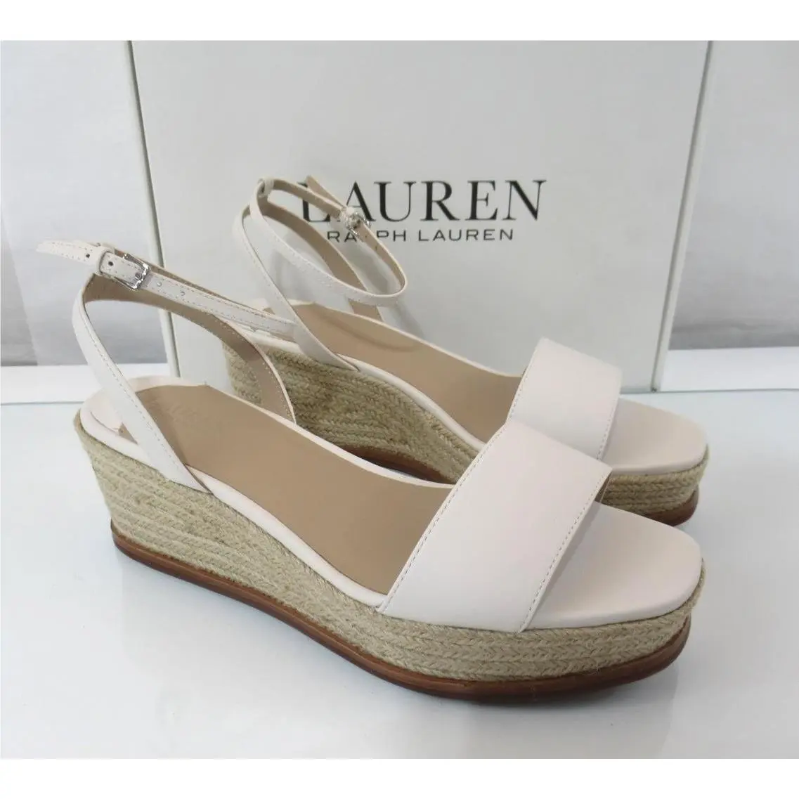 Ralph Lauren shoes - Lauren Ralph Lauren Leona Espadrille Wedge - 802935632002 - White (UPC: 197205082853) 2