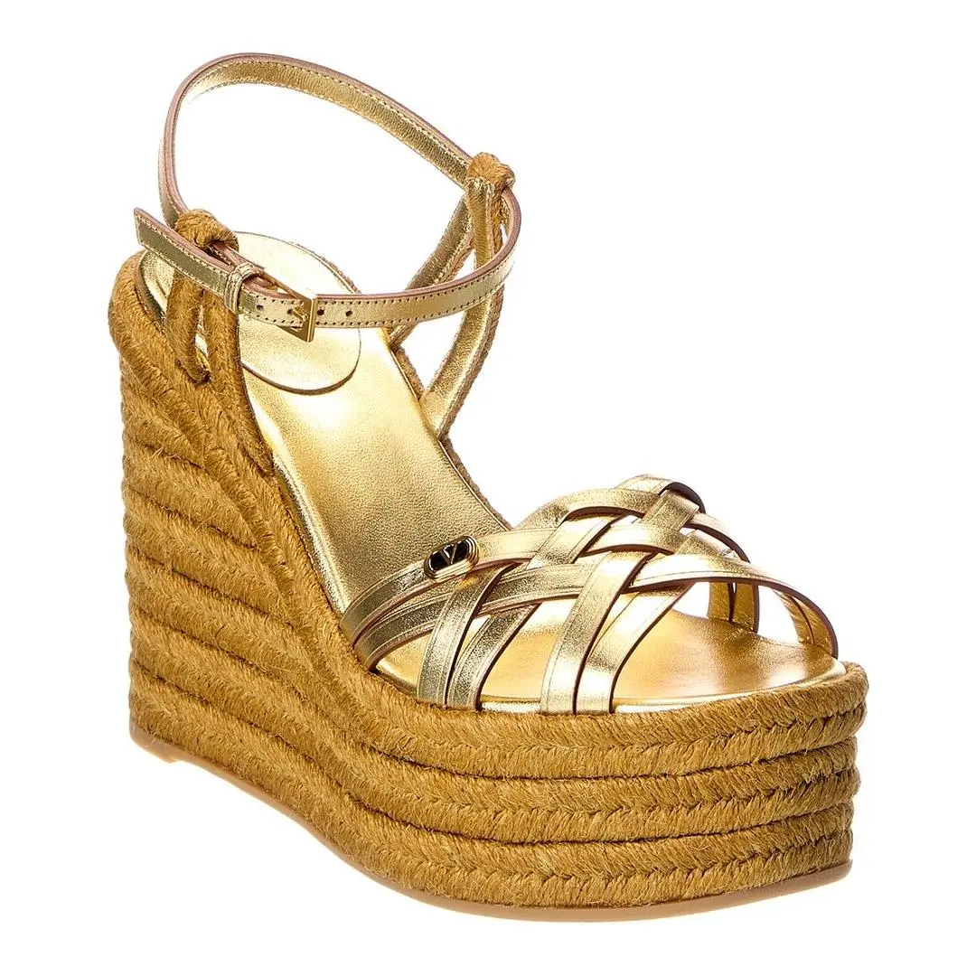 Valentino Vlogo Signature 120 Leather Wedge Sandal Women`s