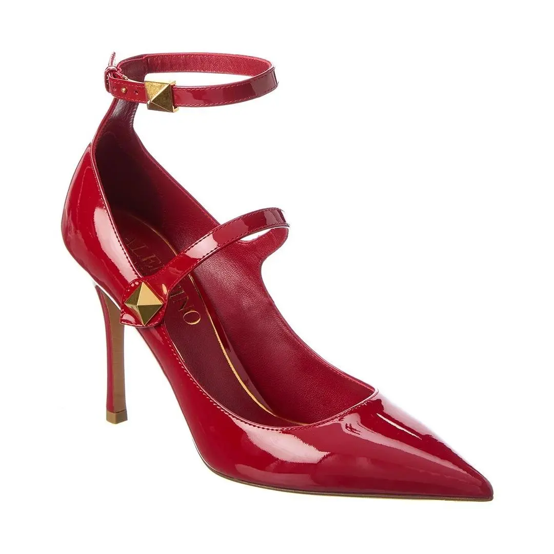 Valentino Roman Stud 100 Patent Pump Women`s
