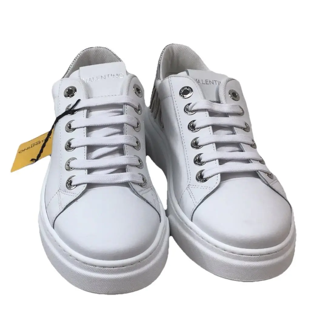 Valentino Mario Alice White Silver Size8 Y340