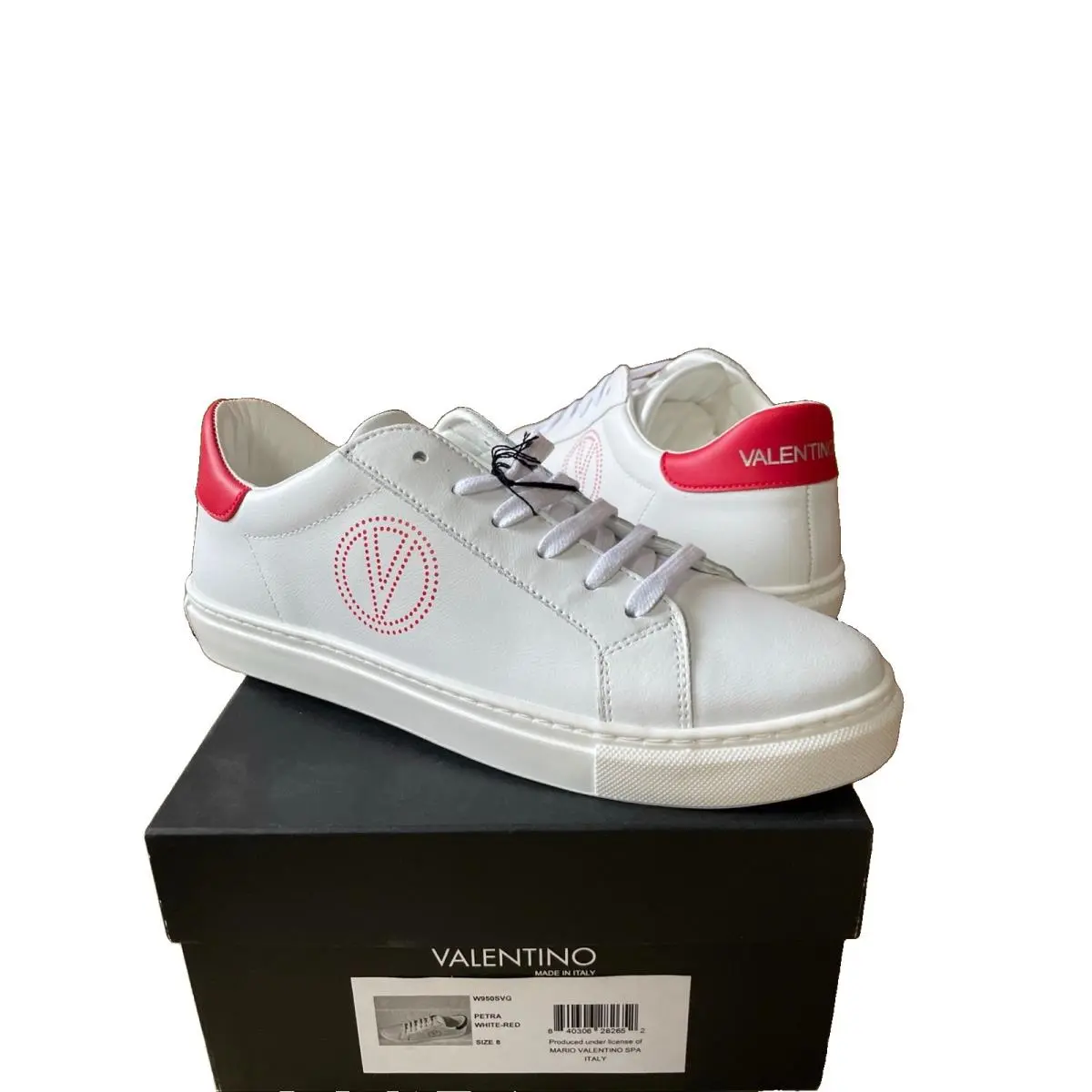 Valentino shoes - Mario Valentino Petra White-Red Sneaker W950SVG - W6098LTH8 WGD - White & Red (UPC: 0840306282652) 0