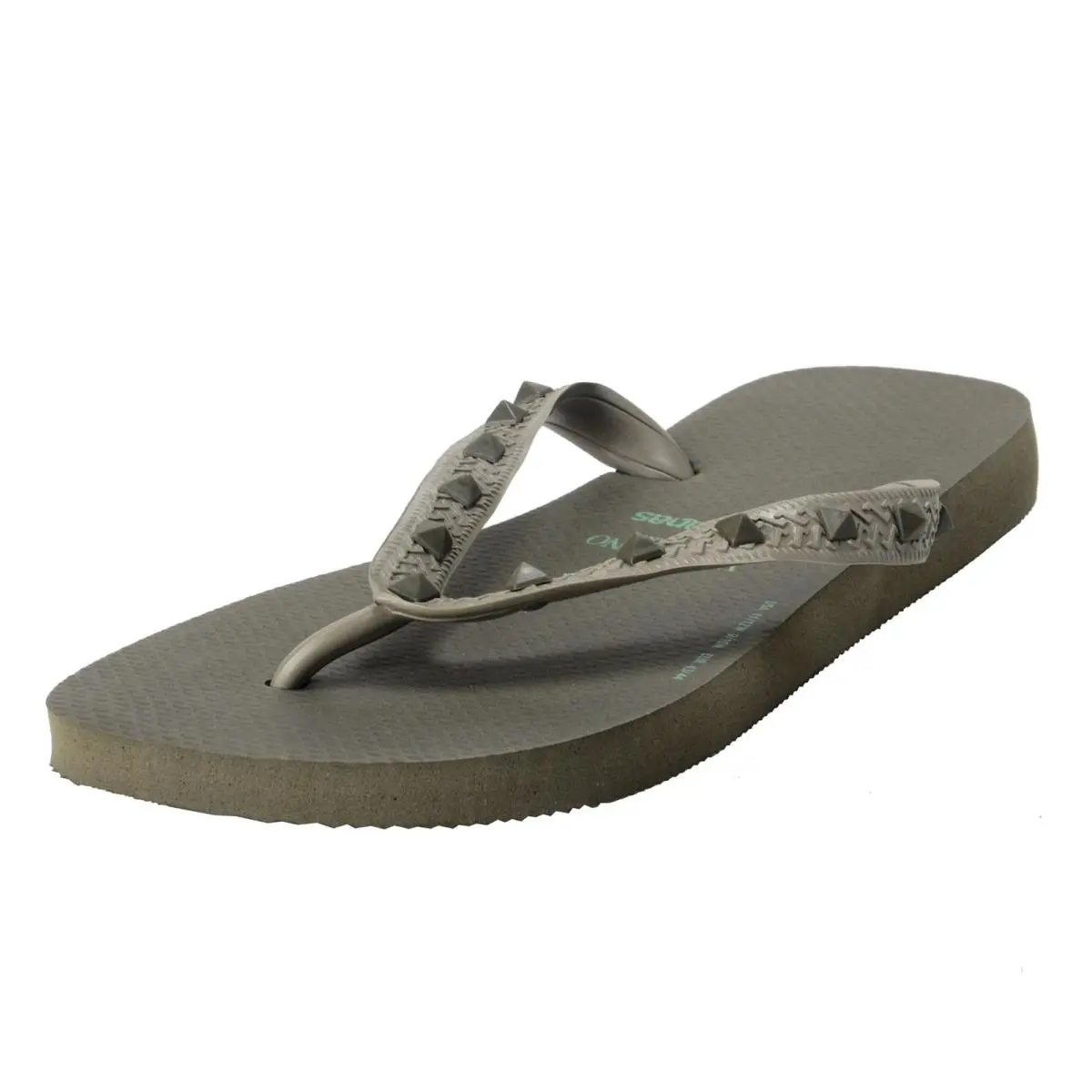 Valentino Garavani Byhavaianas Unisex Rockstud Flip Flops Shoes Usa 11/12W/9/10M - Gray