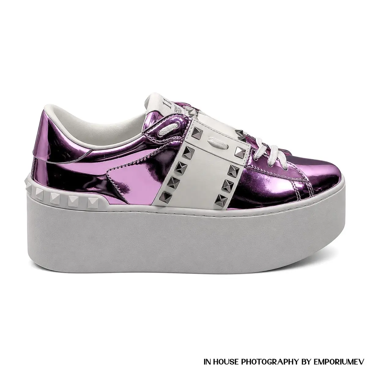 Valentino Garavani Rockstud Platform Sneakers Metallic Pink Limited Edition US7