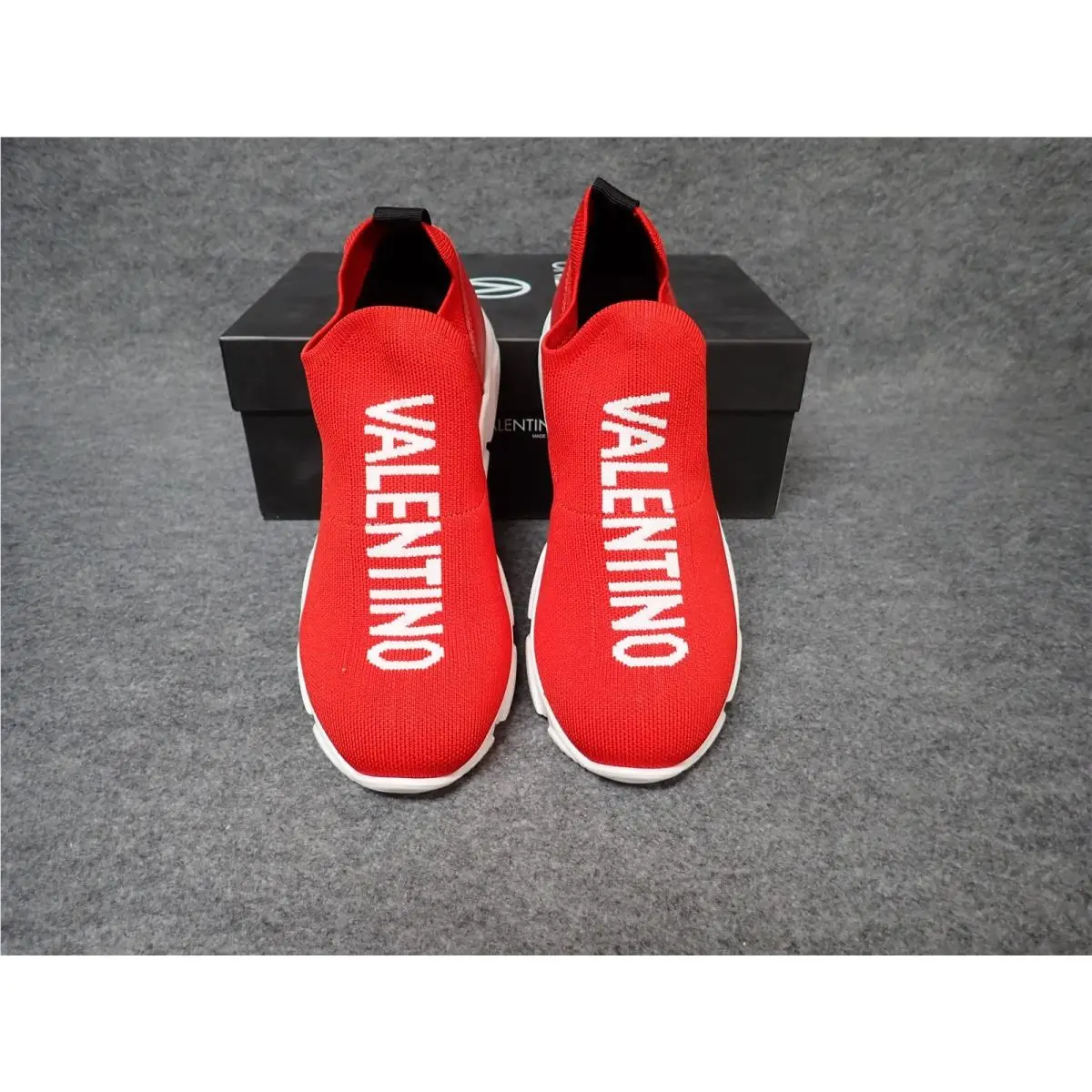 Valentino Queenie Logo Slip On Sneaker Red Women`s Size 8 SS83