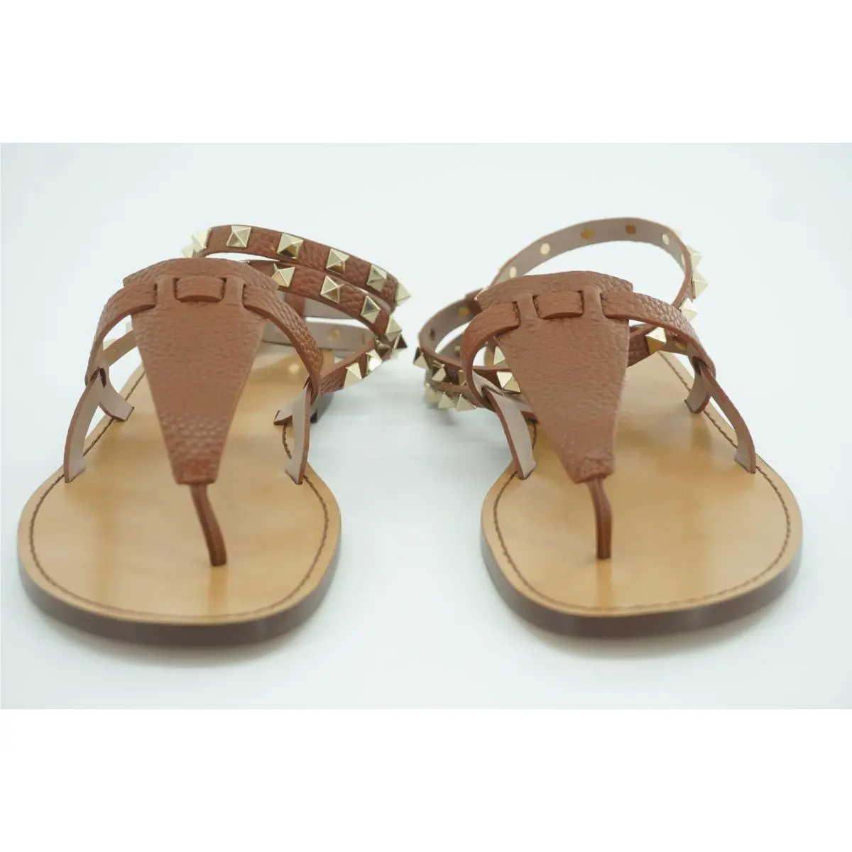 Valentino shoes - Rockstud Ankle-Wrap Thong RW0S0534 - Rockstud Thong - Cognac - Brown (UPC: 8053341809469) 4