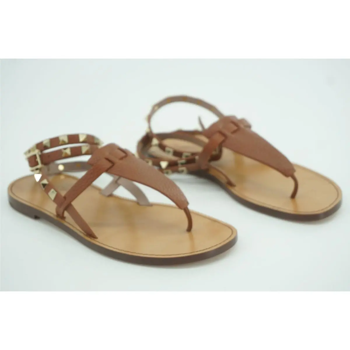 Valentino shoes - Rockstud Ankle-Wrap Thong RW0S0534 - Rockstud Thong - Cognac - Brown (UPC: 8053341809469) 6