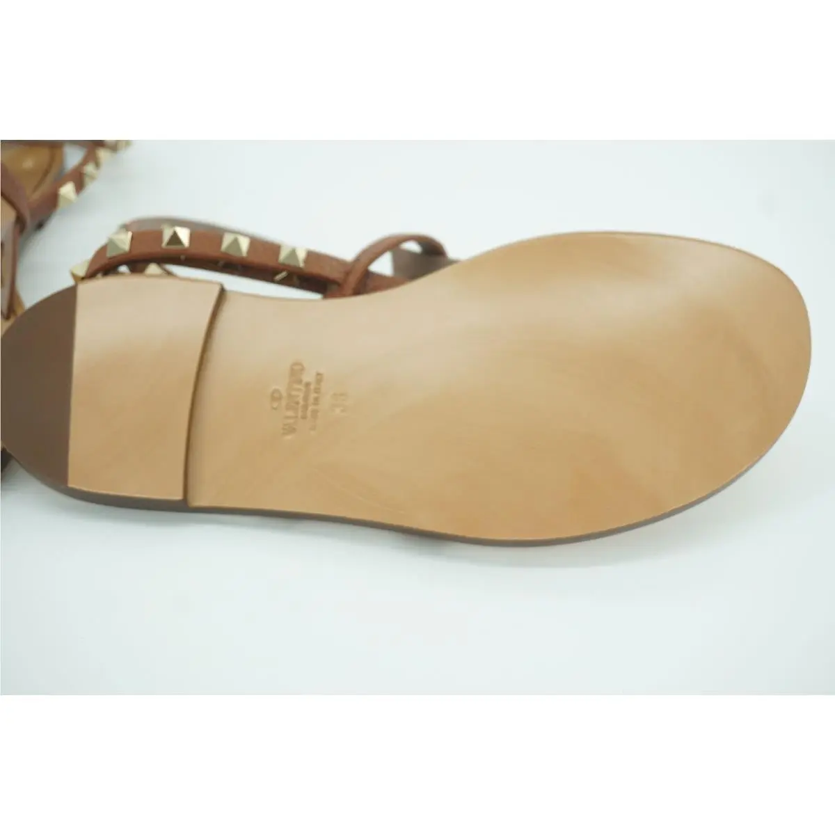 Valentino shoes - Rockstud Ankle-Wrap Thong RW0S0534 - Rockstud Thong - Cognac - Brown (UPC: 8053341809469) 5