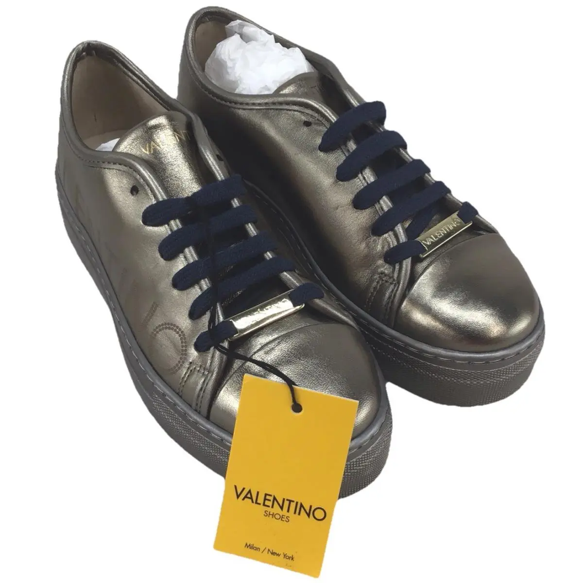 Valentino Mario Dalia Luz Pewter Size 6 Y289
