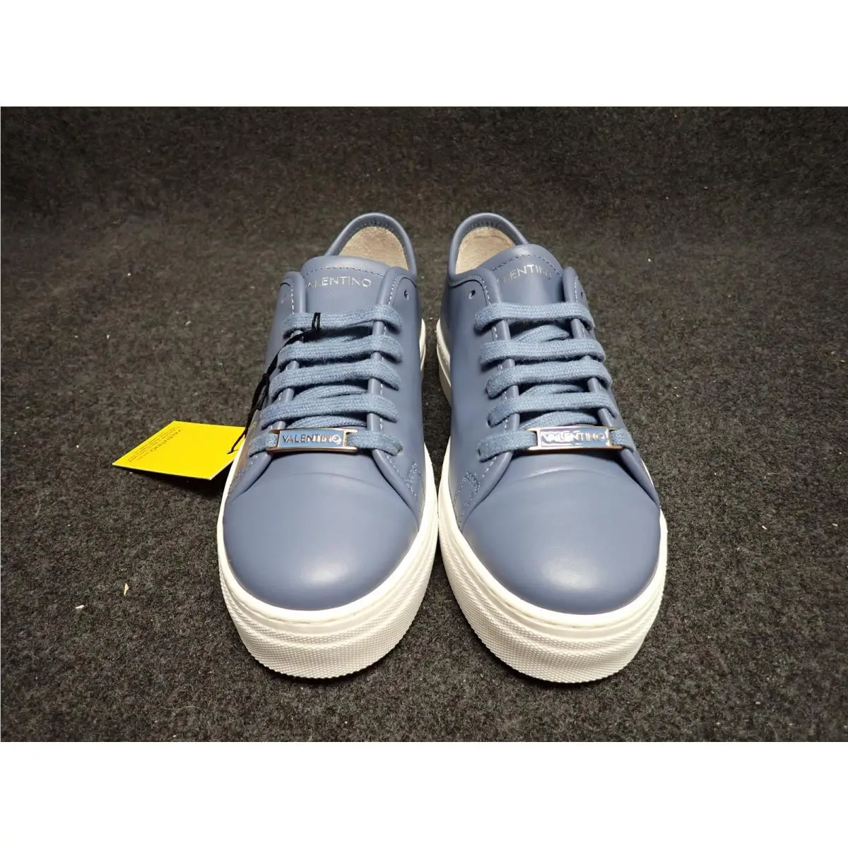 Women`s Valentino Dalia Italian Leather Sneakers US8 Navy SS81