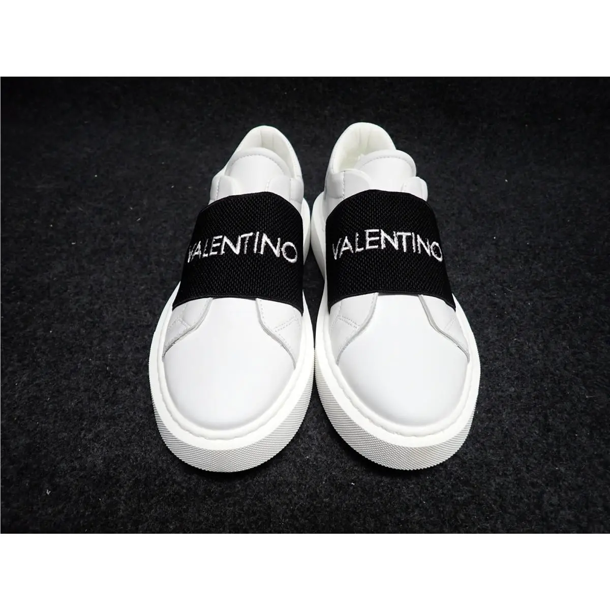 Women`s Valentino Sela Italian Leather Sneakers US6.5 White Black SS25