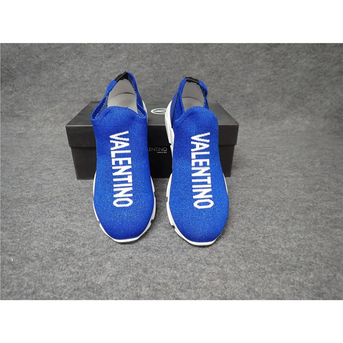 Valentino Queenie Logo Slip On Sneaker Royal Women`s Size 6.5 SS92