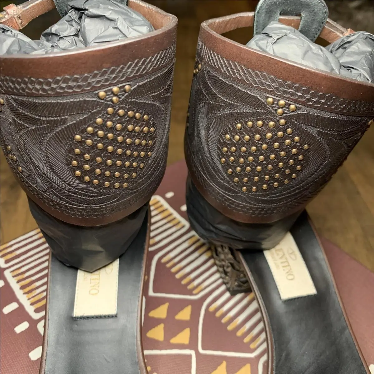 Valentino shoes - Valentino Vachetta Ankle-Cuff - Vachetta - Brown Black (UPC: 8054527517703) 1