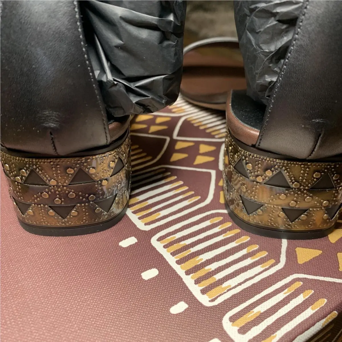 Valentino shoes - Valentino Vachetta Ankle-Cuff - Vachetta - Brown Black (UPC: 8054527517703) 4