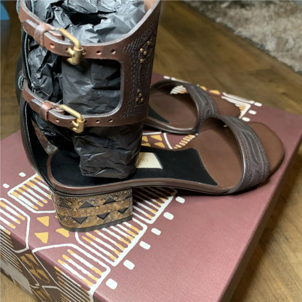 Valentino shoes - Valentino Vachetta Ankle-Cuff - Vachetta - Brown Black (UPC: 8054527517703) 5
