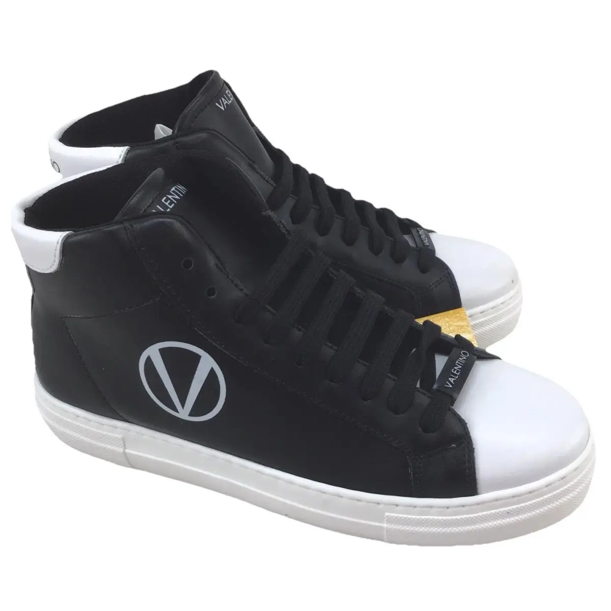 Valentino Mario Petra BK Black and White Size 8.5 Y290