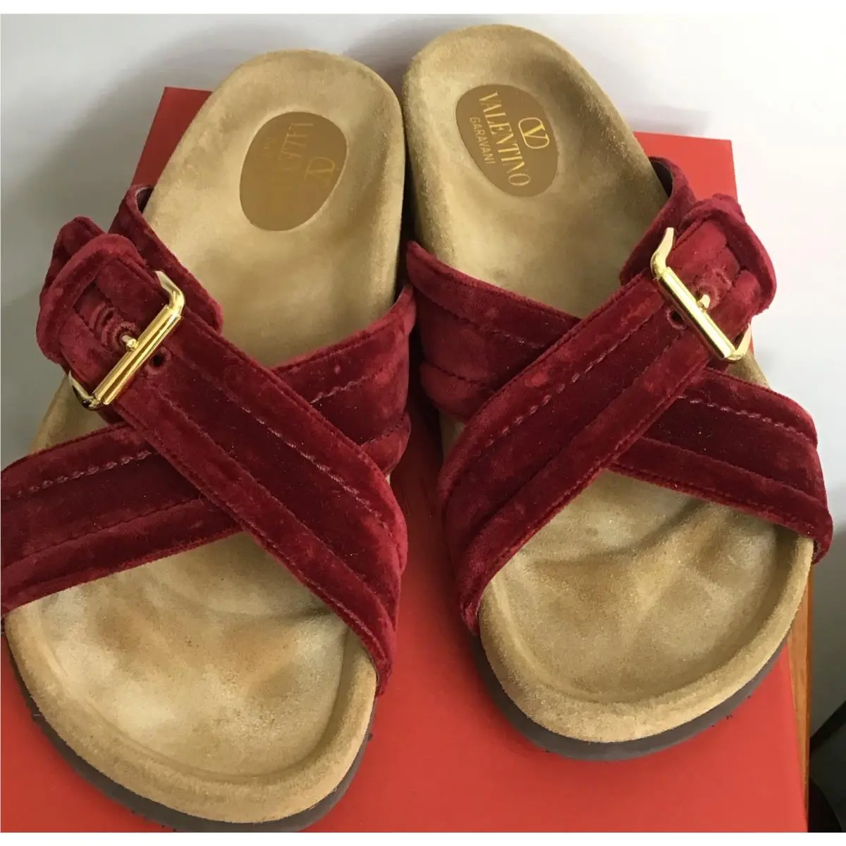 Valentino shoes - Suede Slide - Suede Slide - Red 0