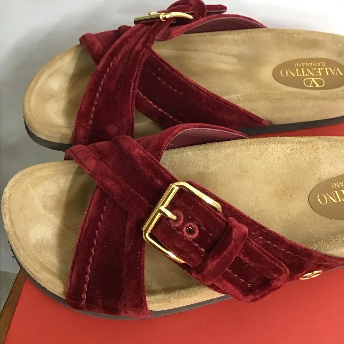 Valentino shoes - Suede Slide - Suede Slide - Red 2