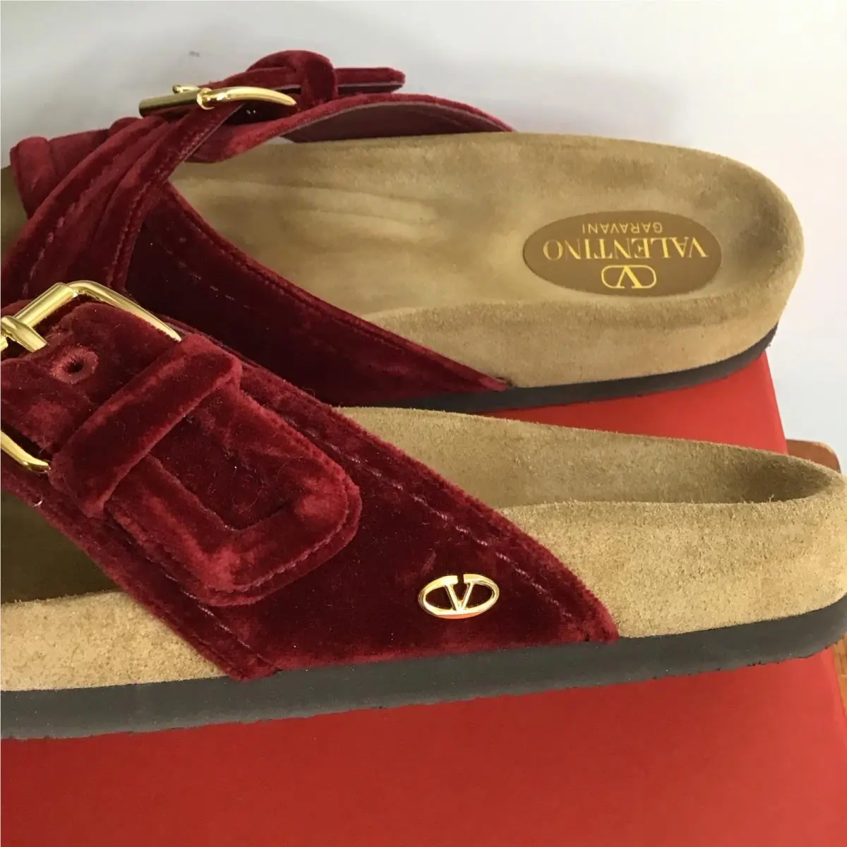 Valentino shoes - Suede Slide - Suede Slide - Red 3