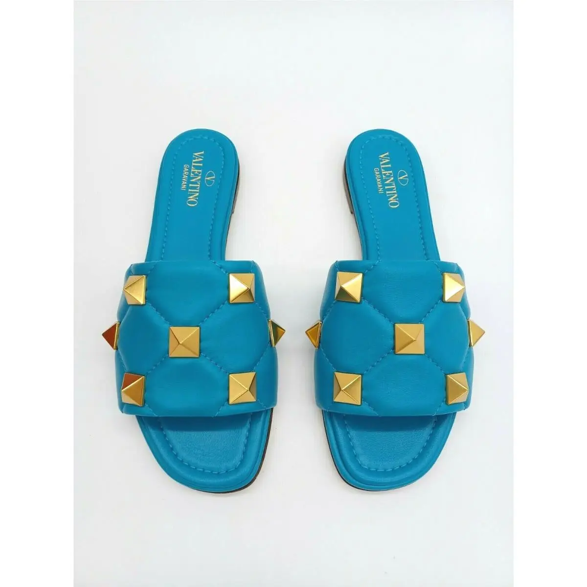 Valentino shoes - Valentino Garavani Roman Stud Matelassé - Sky Blue 0