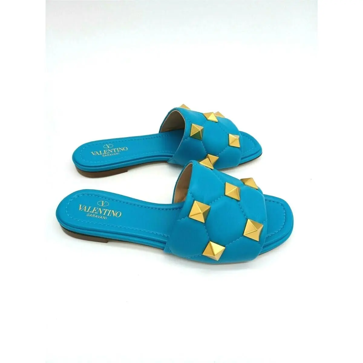 Valentino shoes - Valentino Garavani Roman Stud Matelassé - Sky Blue 2