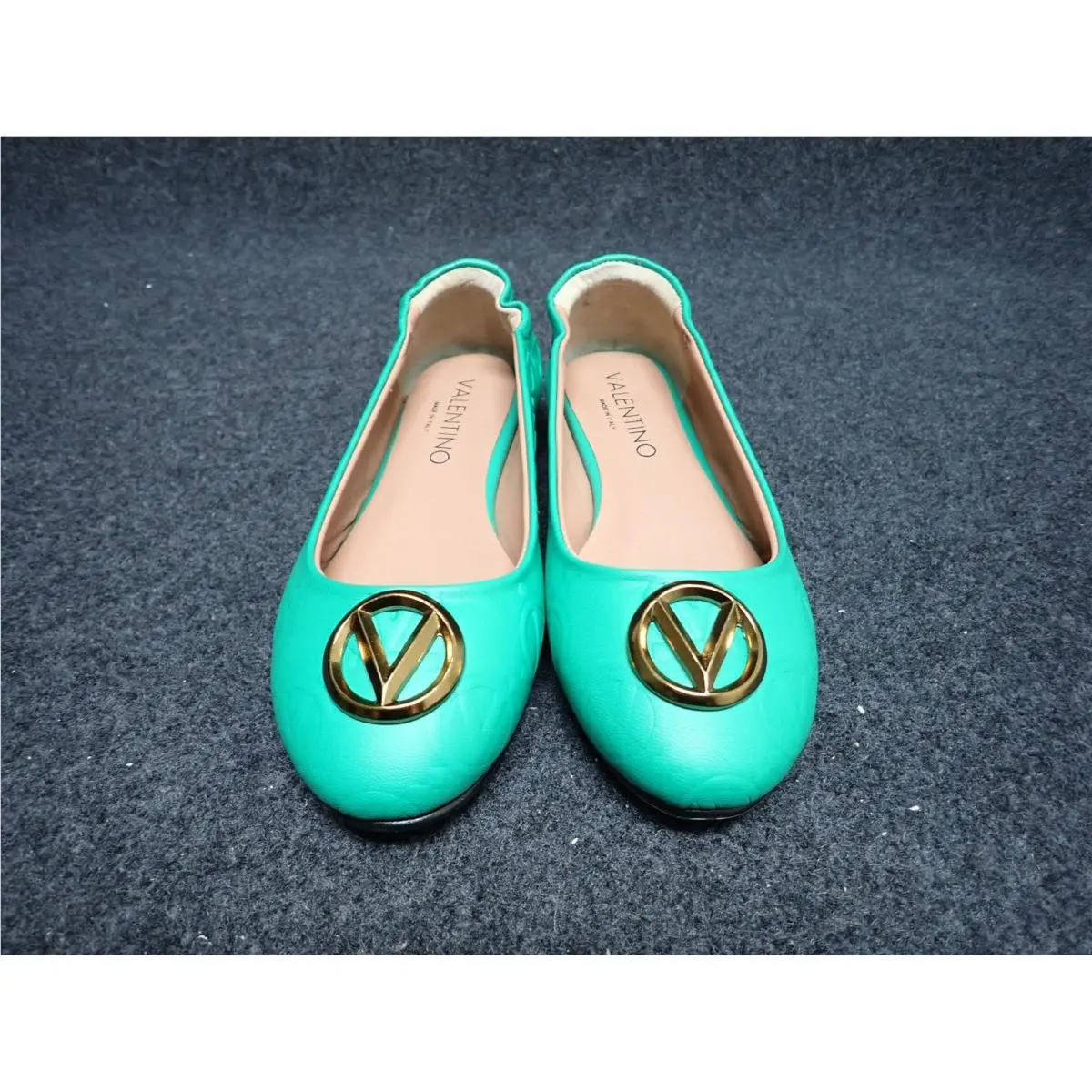 Women`s Valentino Calliope Italian Leather Flats US6 Tiffany SS64