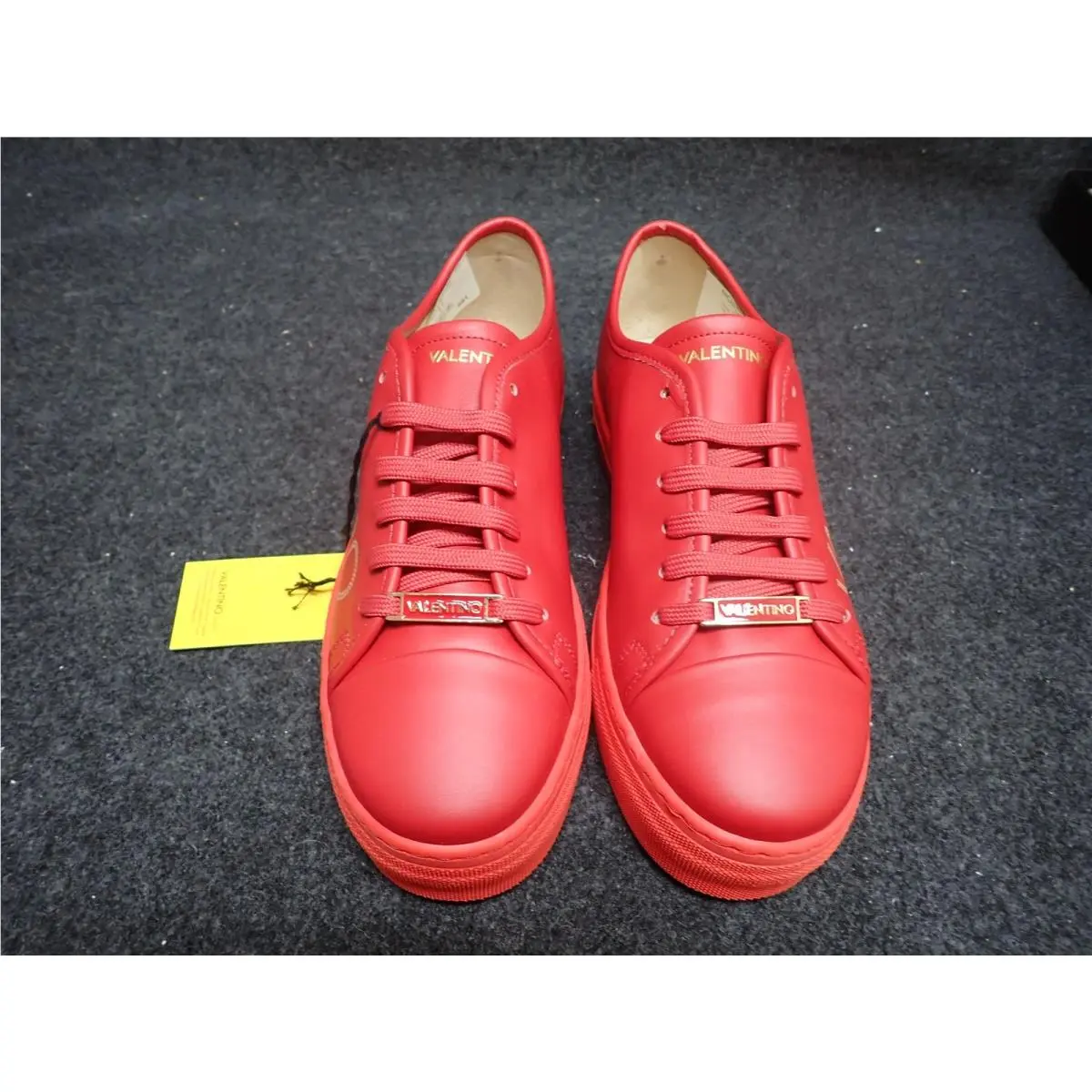 Women`s Valentino Dalia Italian Leather Sneakers US8.5 Red SS3