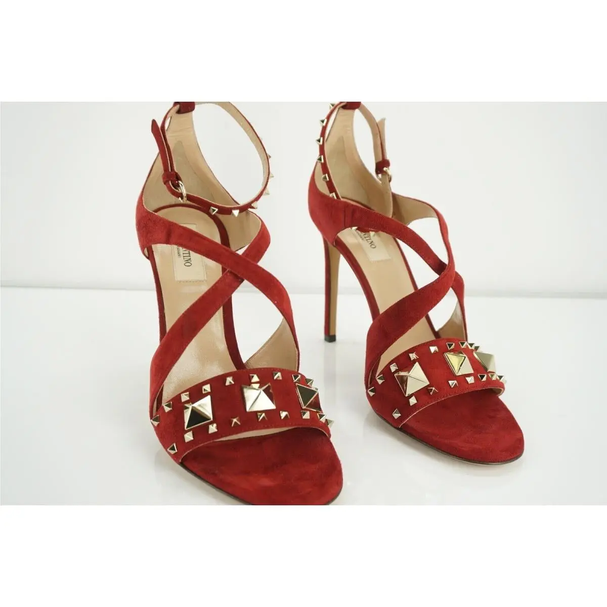 Valentino shoes - Cross Strap Rockstud - Cross Strap Rockstud - Rubino - Red (UPC: 8056097042128) 8