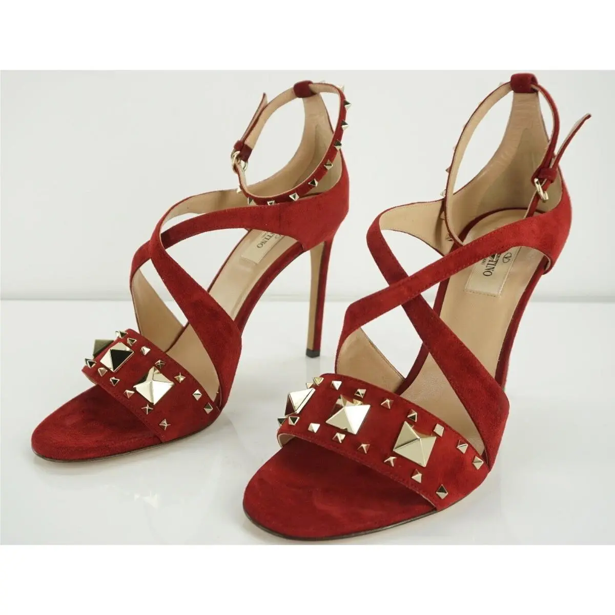 Valentino shoes - Cross Strap Rockstud - Cross Strap Rockstud - Rubino - Red (UPC: 8056097042128) 10