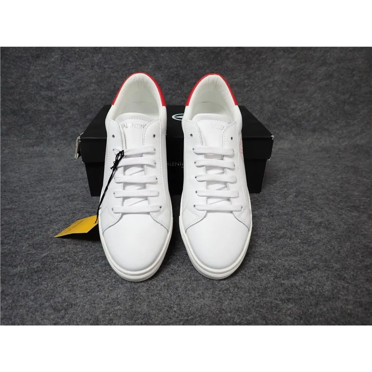 Valentino Petra Italian Leather Platform Sneaker White-red Women`s 9.5 SS8