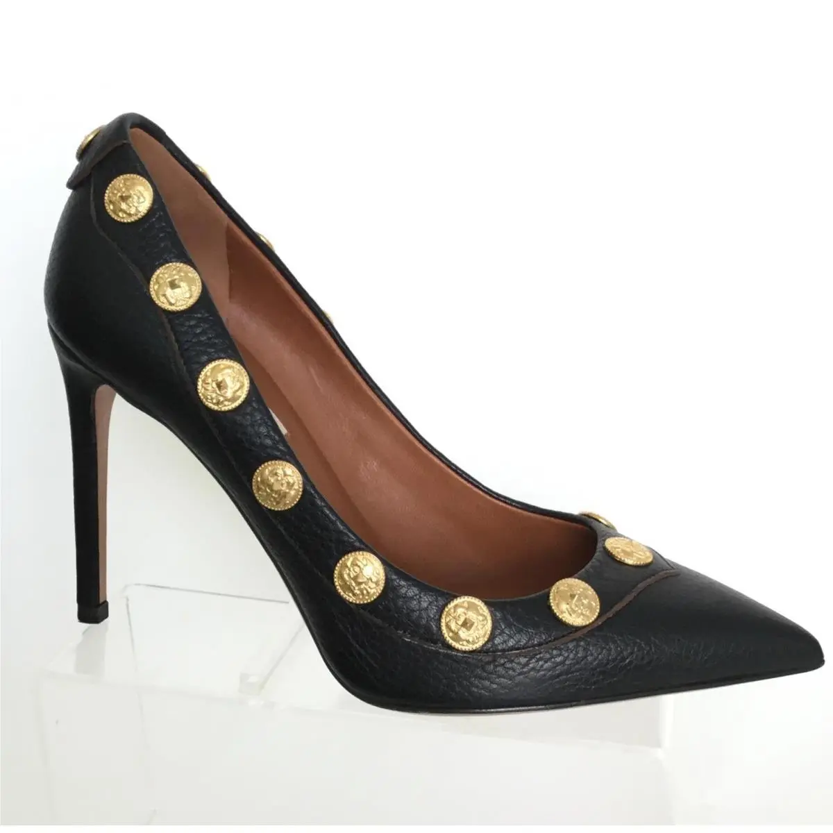Valentino Gryphon Studded Leather Pumps Black Size 36.5 - 195.00