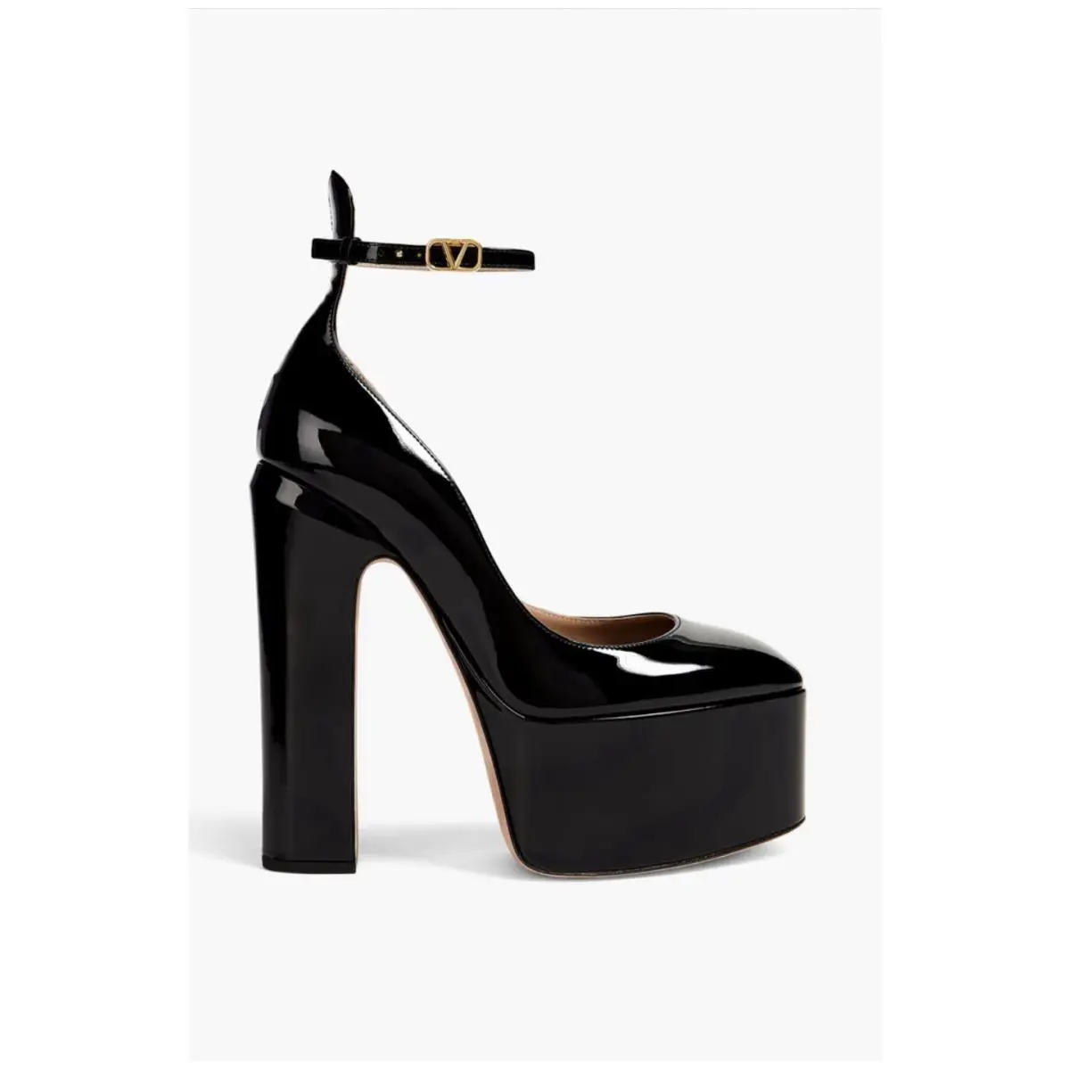 Valentino Garavani Tan-go Patent-leather Platform Pumps Size IT 41 Black