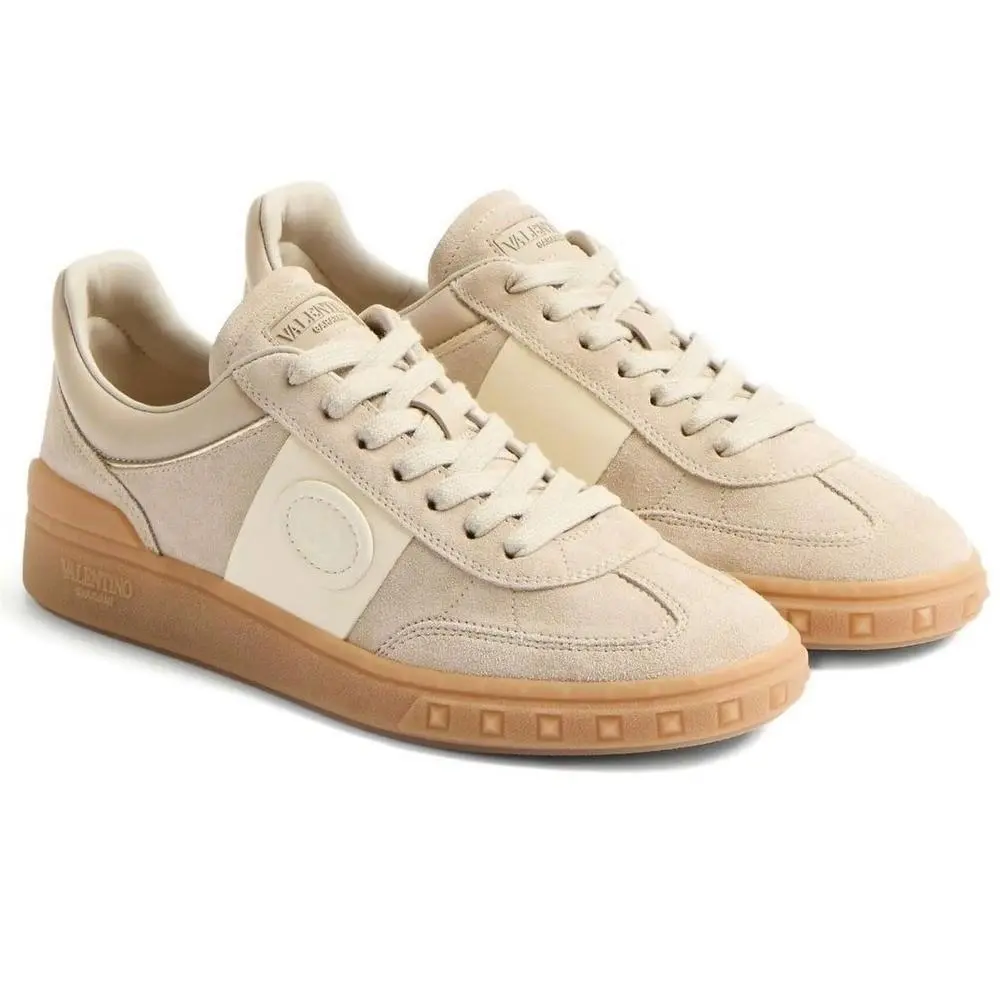 Garavani Upvillage Crosta Sneakers Beige Cream Lace Up Size 9 39IT by Valentino