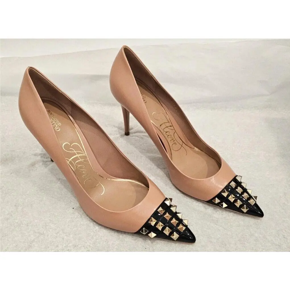 Valentino shoes - Rockstud - Rockstud - Dark Camel and black (UPC: 8050943872662) 0