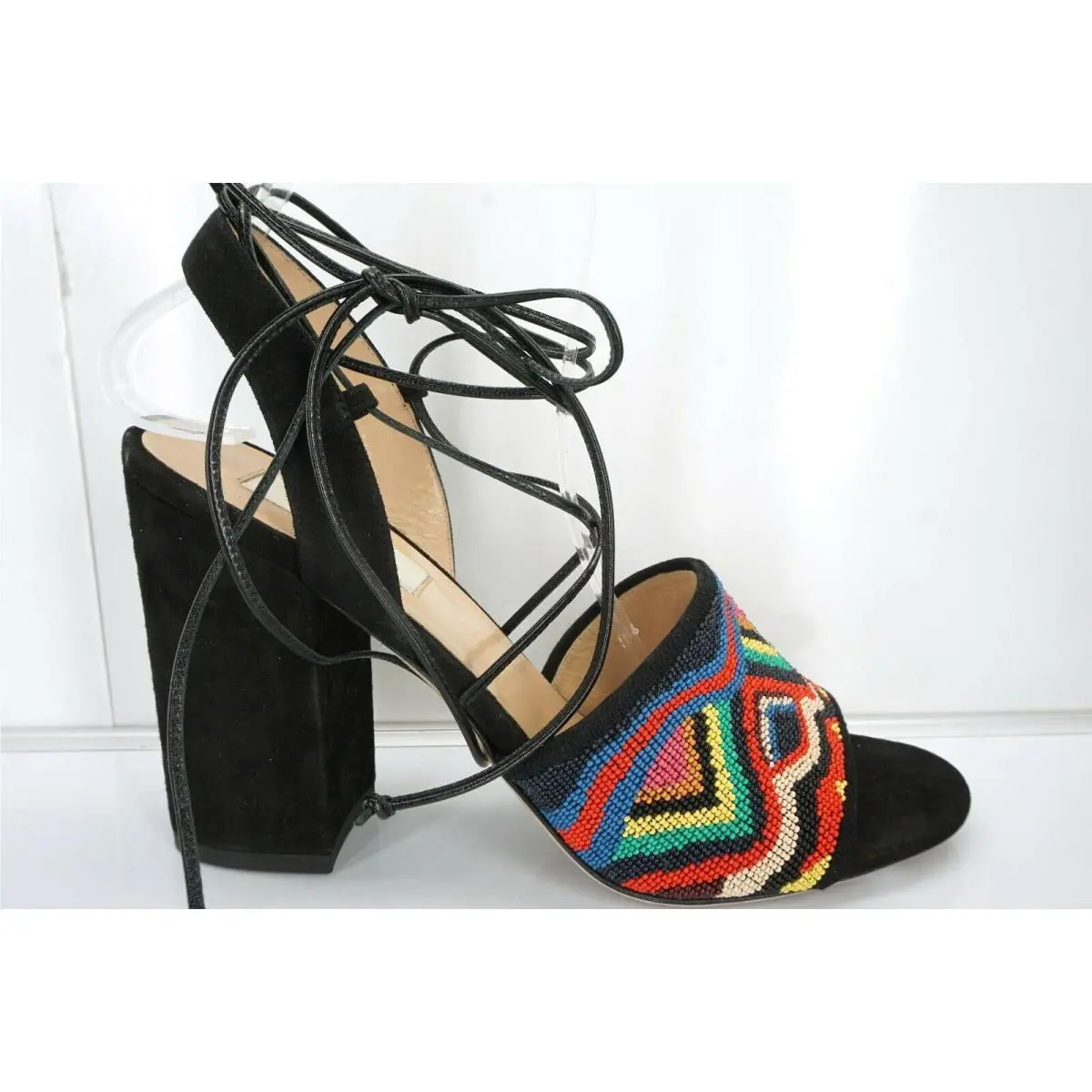 Valentino shoes - Rockstud Espadrille Wedge Sandals - Rockstud Espadrille Wedge Sandals - Multicolor /Nero - Black (UPC: 8056687237255) 0