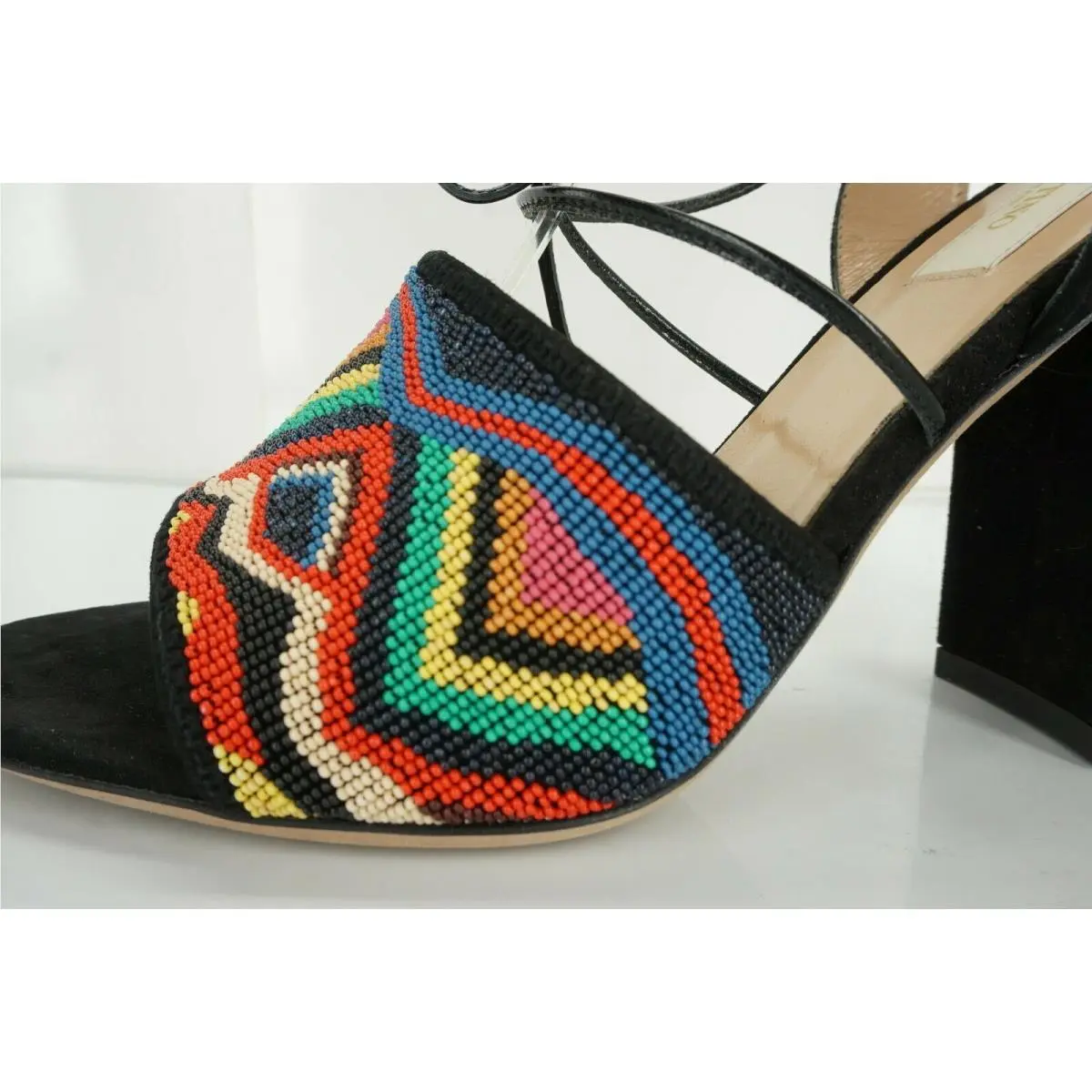 Valentino shoes - Rockstud Espadrille Wedge Sandals - Rockstud Espadrille Wedge Sandals - Multicolor /Nero - Black (UPC: 8056687237255) 2