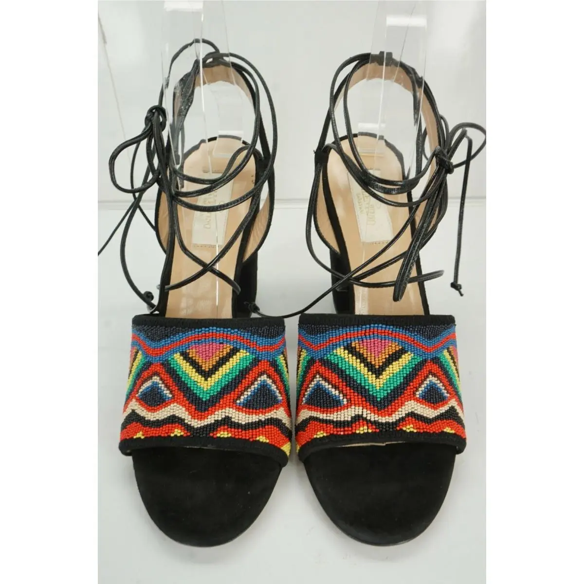 Valentino shoes - Rockstud Espadrille Wedge Sandals - Rockstud Espadrille Wedge Sandals - Multicolor /Nero - Black (UPC: 8056687237255) 3
