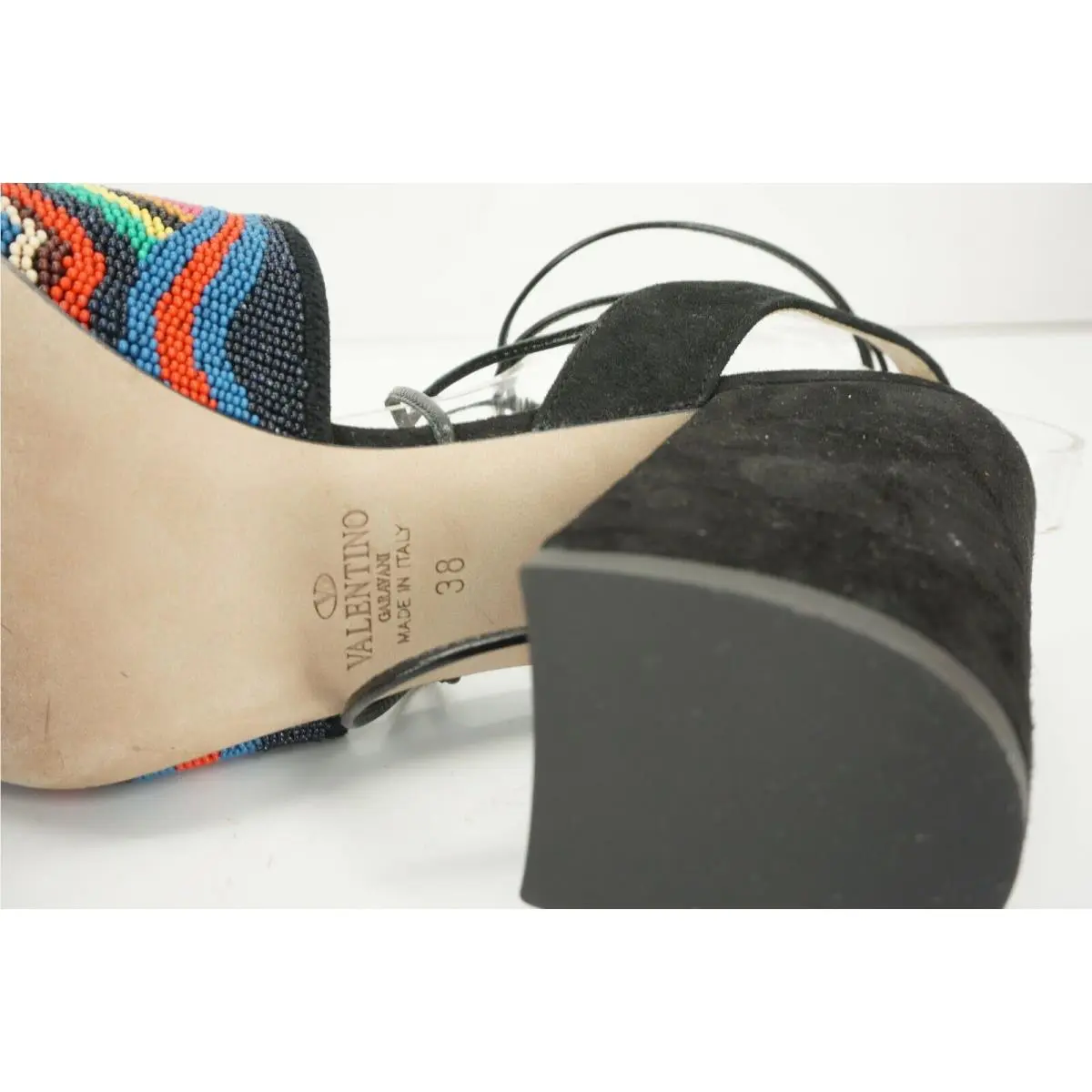 Valentino shoes - Rockstud Espadrille Wedge Sandals - Rockstud Espadrille Wedge Sandals - Multicolor /Nero - Black (UPC: 8056687237255) 9