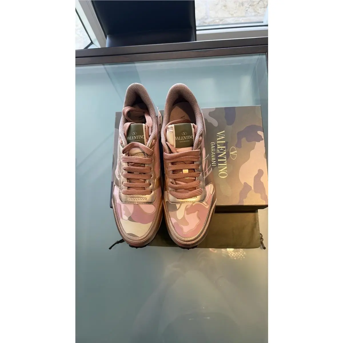 Valentino Woman’s Garavani Rockstud Camouflage Sneakers Size US 10 - IT 40