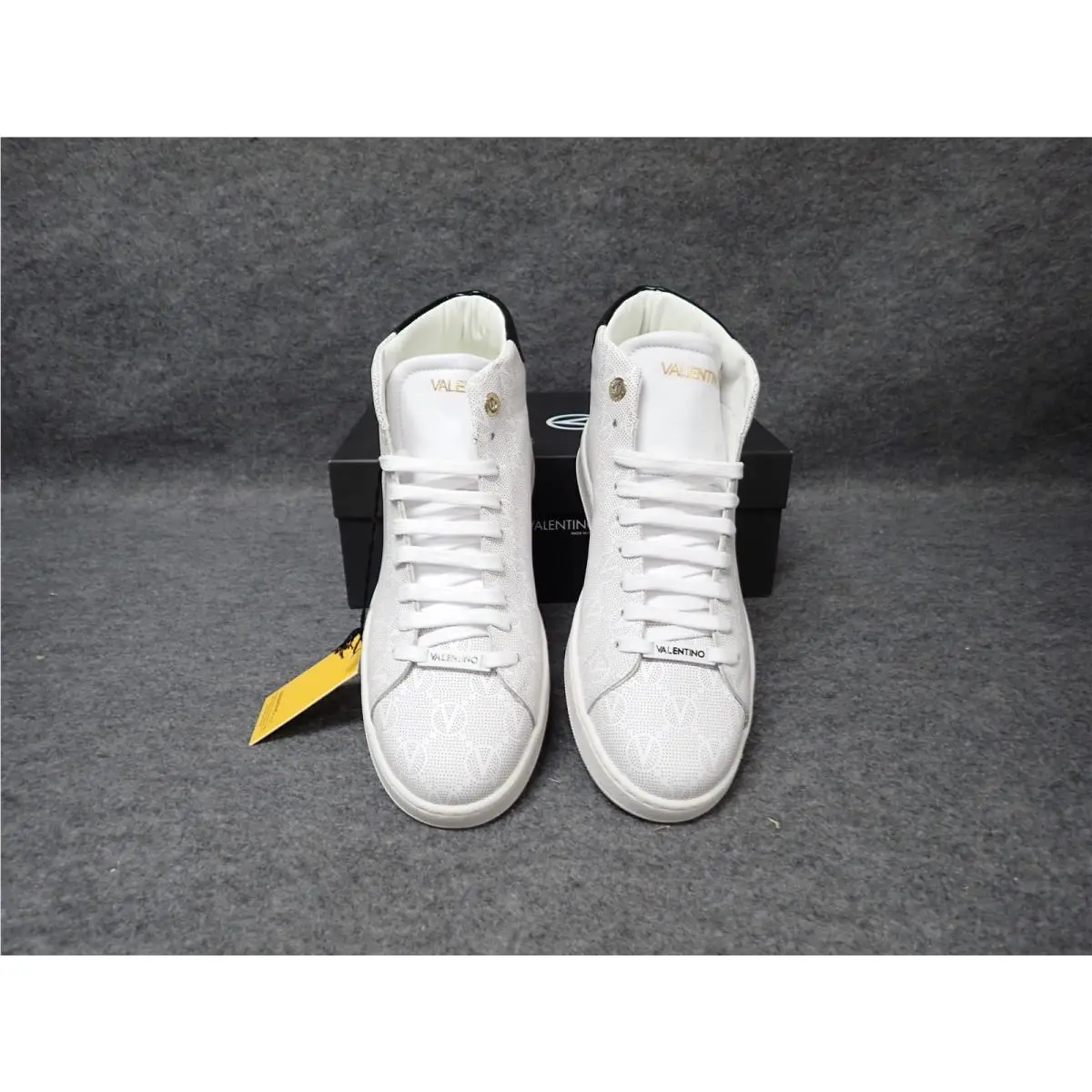 Valentino Mabel Monogram High Top Sneakers White-black Women`s 10 SS32