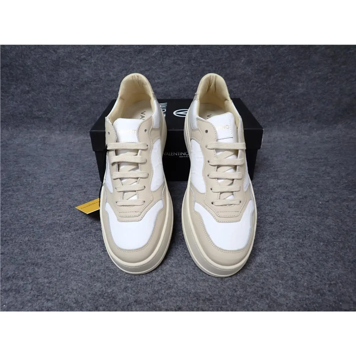Valentino Minerva Italian Leather Sneaker White-cream Women`s 6.5 SS32