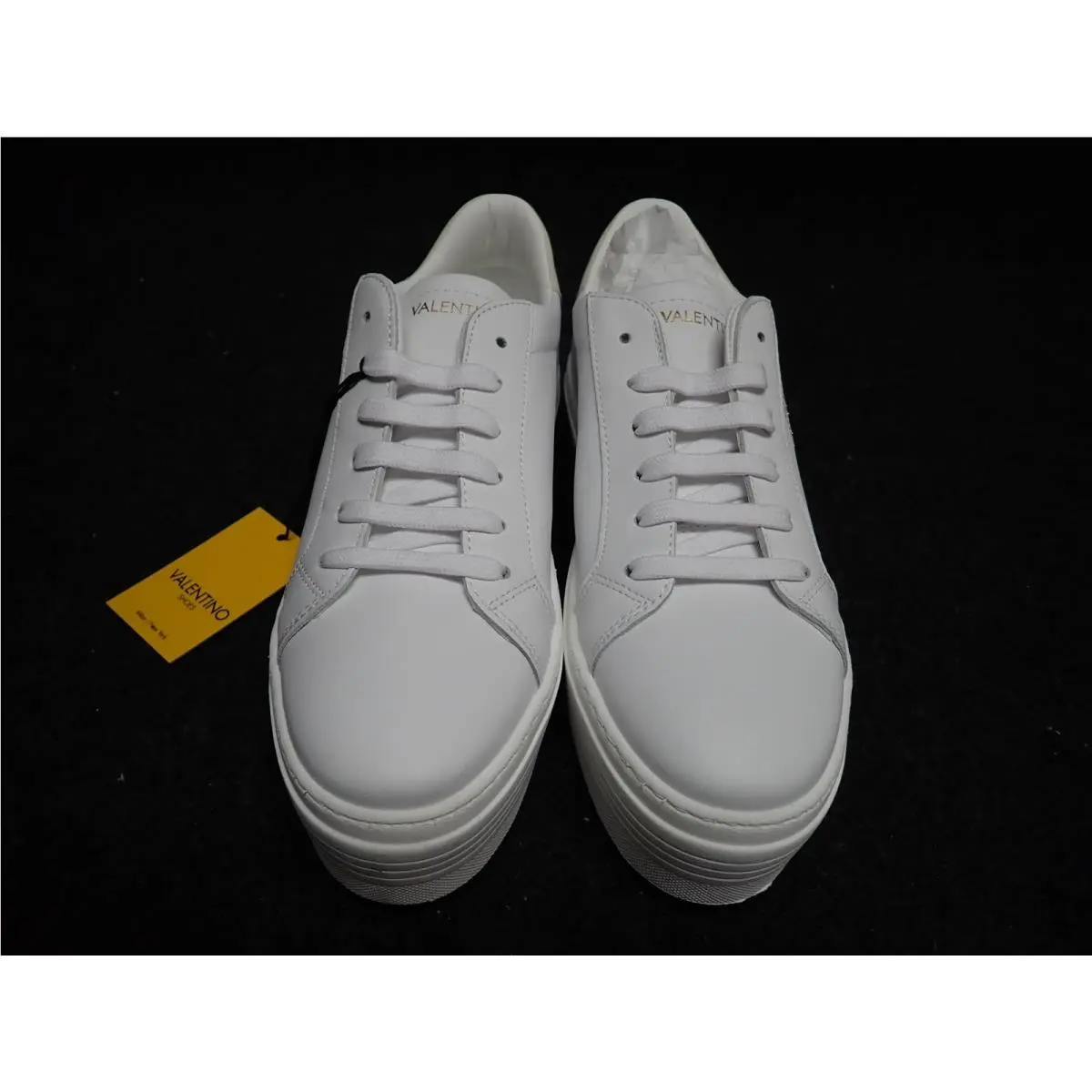 Women`s Valentino Serena Italianleather Platformsneakers US9WhiteCream SS13