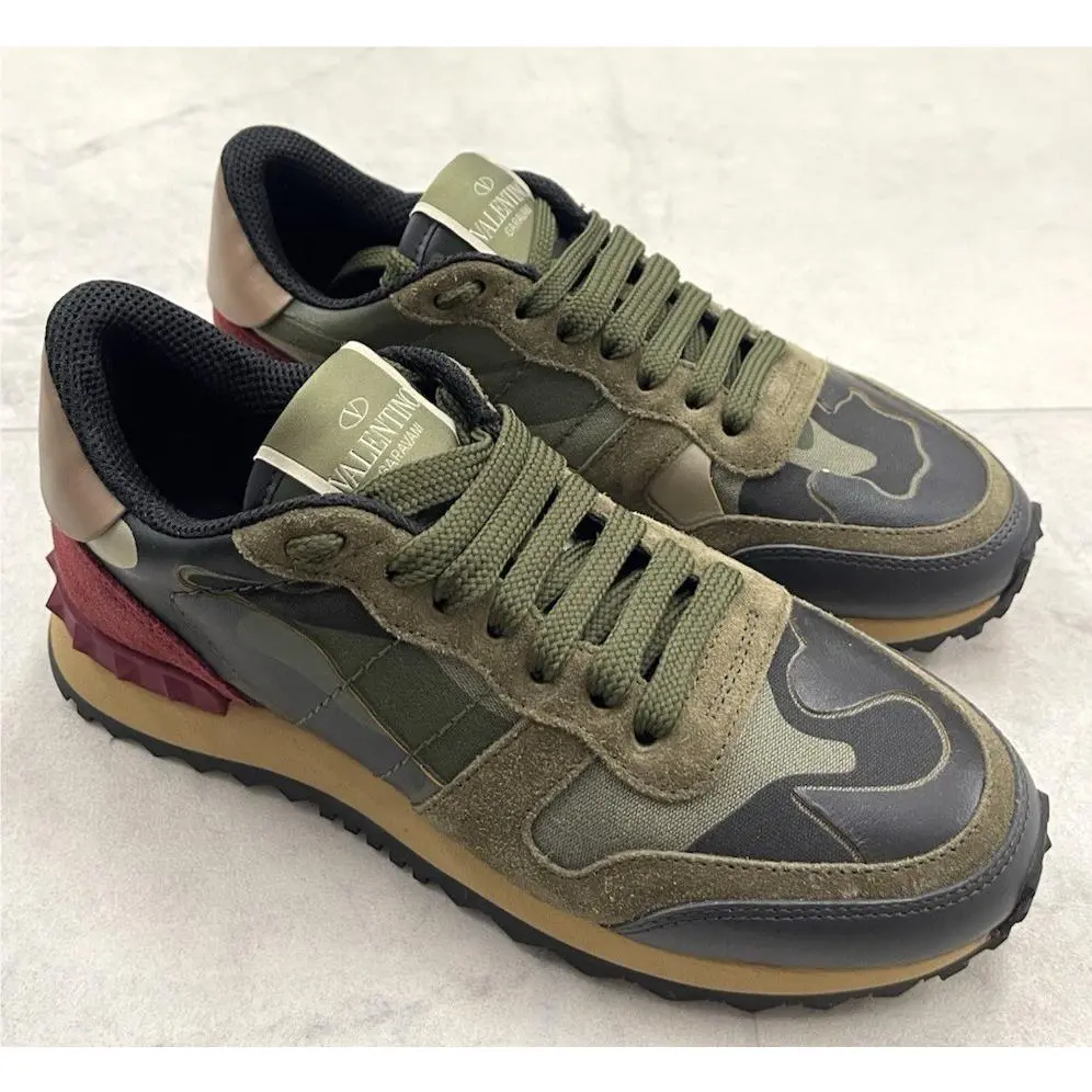 Valentino Garavani Rockrunners Camo Trainer Sneakers Size: 34.5 US 34.5