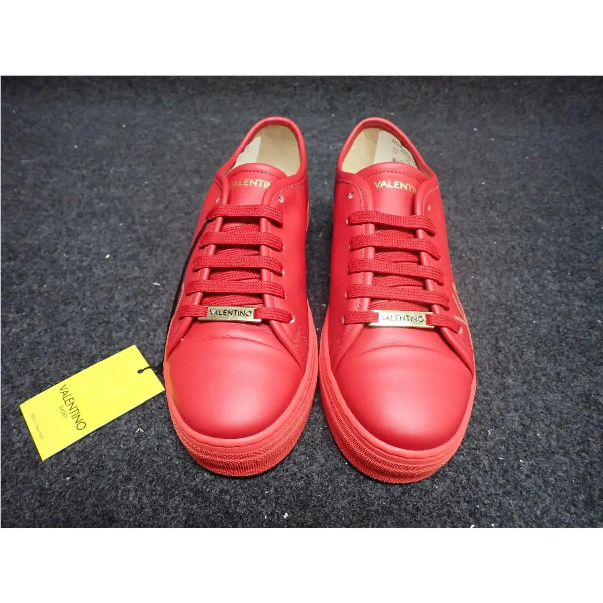 Women`s Valentino Dalia Italian Leather Sneakers US6.5 Red SS7
